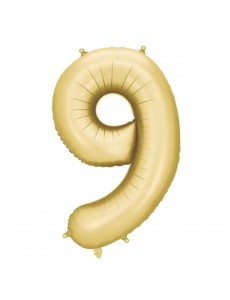 Balão Número 9 Dourado Mate